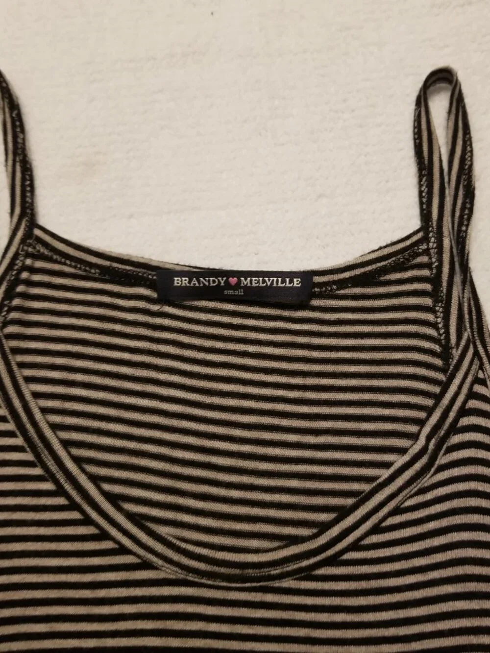 Set of 4 Tank Tops Striped Black/White Crop/Mid Length Strappy Tops Size Small - Picture 7 of 8